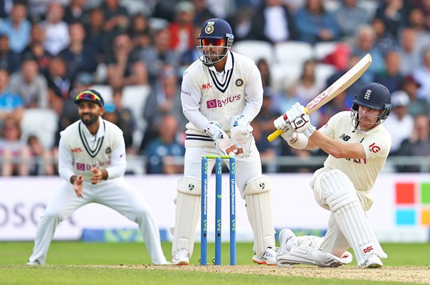Rory Burns England sweep shot v India Headingley Test Match 2021