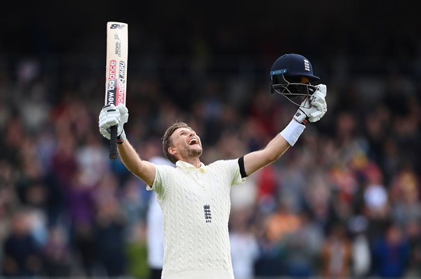 Joe Root England captain celebrates century England v India Headingley 2021