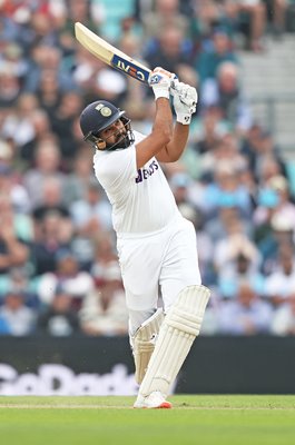 Rohit Sharma India reaches century with a six v England Oval 2021