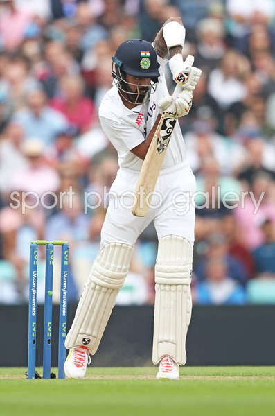 KL Rahul India defends v England Oval Test Match 2021