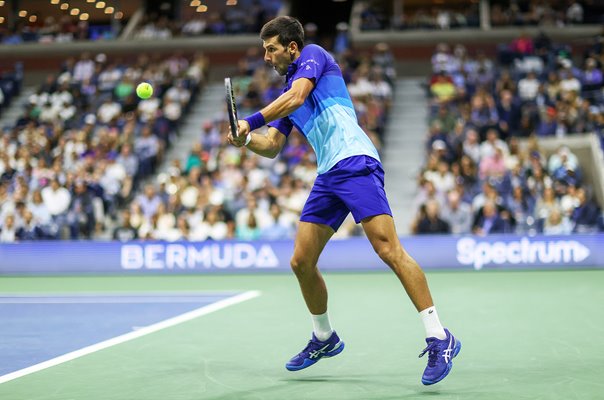 Novak Djokovic Serbia backhand US Open New York 2021  