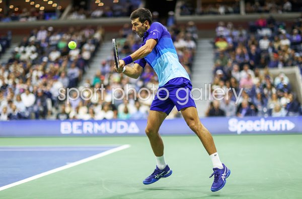 Novak Djokovic Serbia backhand US Open New York 2021  