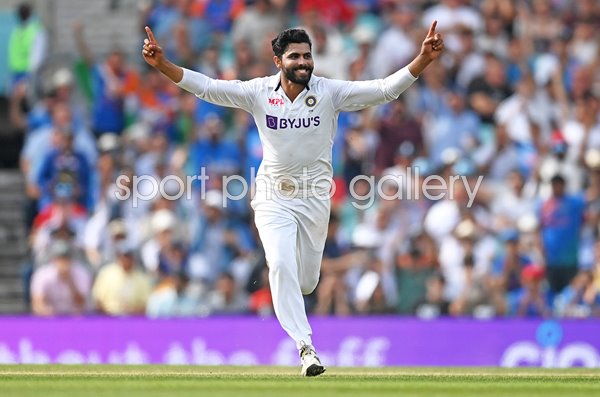 Ravindra Jadeja India celebrates v England Oval Test Match 2021