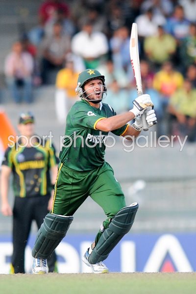 Shahid Afridi Pakistan bats World T20 2012 