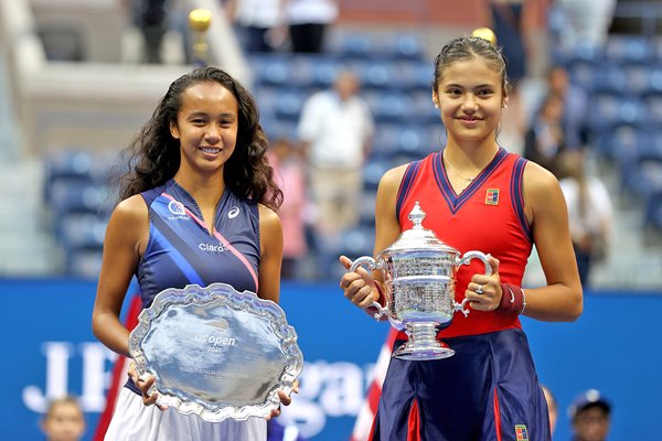 Leylah Fernandez runner-up & champion Emma Raducanu US Open 2021