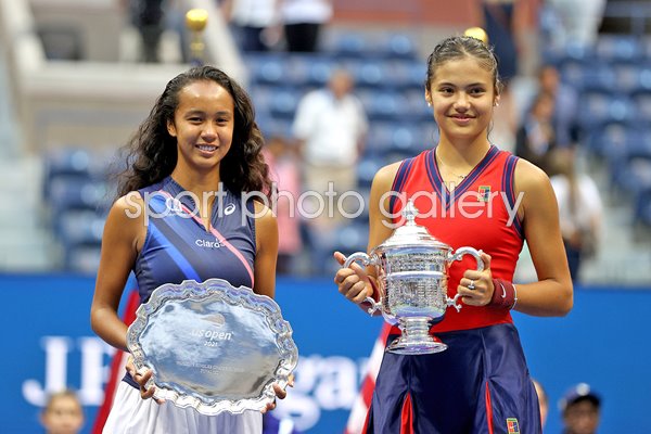 Leylah Fernandez runner-up & champion Emma Raducanu US Open 2021