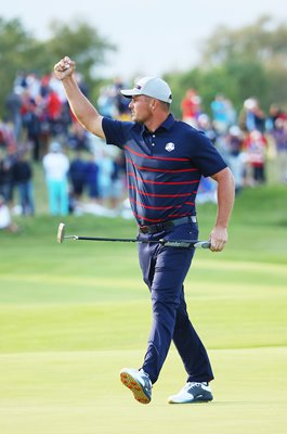 Bryson DeChambeau USA celebrates Day 1 Fourballs Ryder Cup 2020