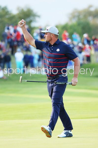 Bryson DeChambeau USA celebrates Day 1 Fourballs Ryder Cup 2020