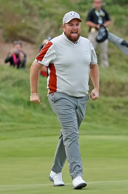 Shane Lowry Europe celebrates Fourball win Ryder Cup 2020