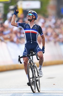 Julian Alaphilippe France celebrates Road World Championships 2021 