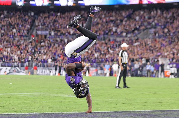 Lamar Jackson Baltimore Ravens Touchdown v Kansas City 2021