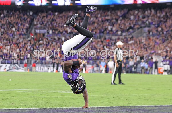 Lamar Jackson Baltimore Ravens Touchdown v Kansas City 2021