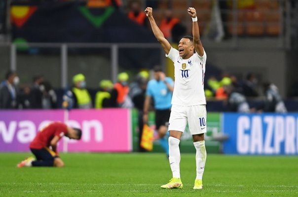 Kylian Mbappe France celebrates Nations League win 2021