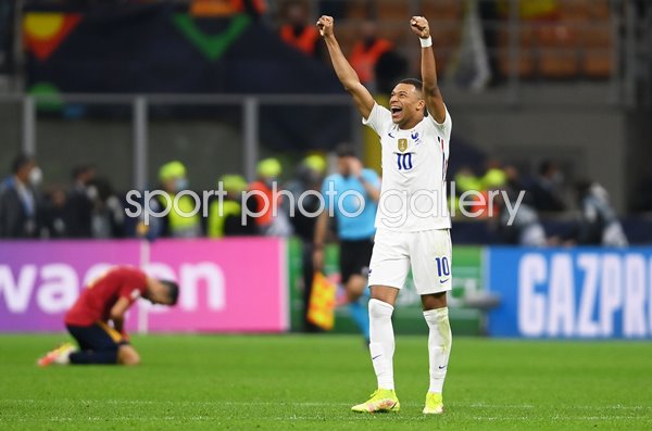 Kylian Mbappe France celebrates Nations League win 2021