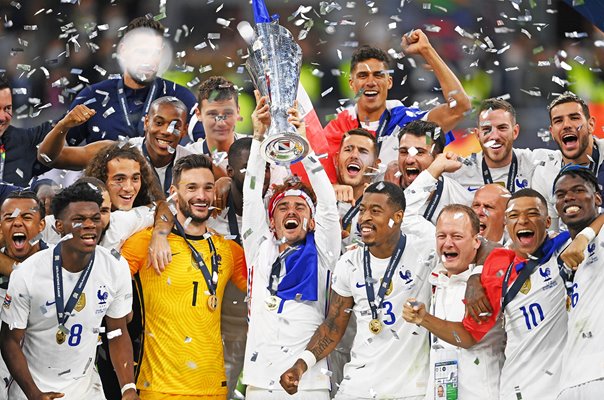 Antoine Griezmann France lifts Nations League Trophy 2021