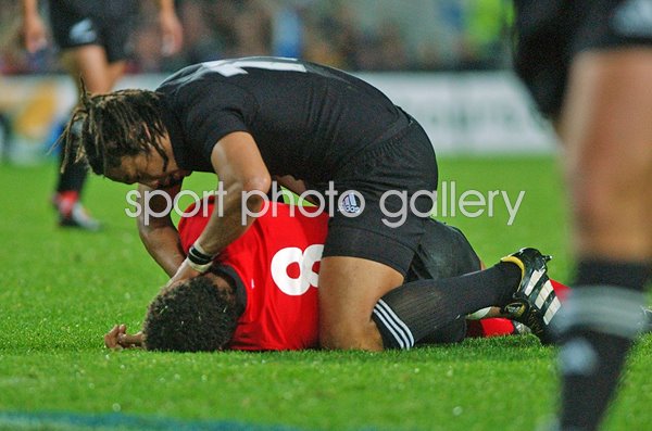 Welsh No8 Colin Charvis Is Rolled Into The Recover