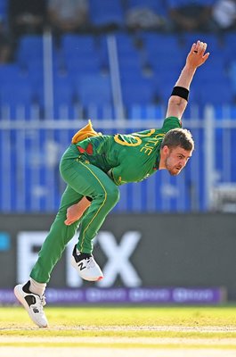 Anrich Nortje South Africa bowls v Sri Lanka T20 World Cup 2021
