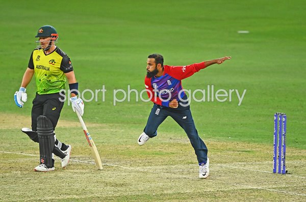 Adil Rashid England bowls v Australia T20 World Cup 2021