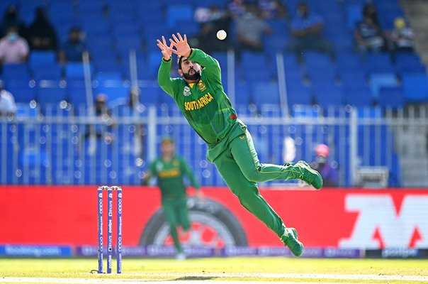 Tabraiz Shamsi South Africa catch v Sri Lanka T20 World Cup 2021