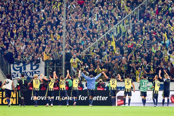 Players of Fenerbahce celebrate Borussia v Fenerbahce SK 2012