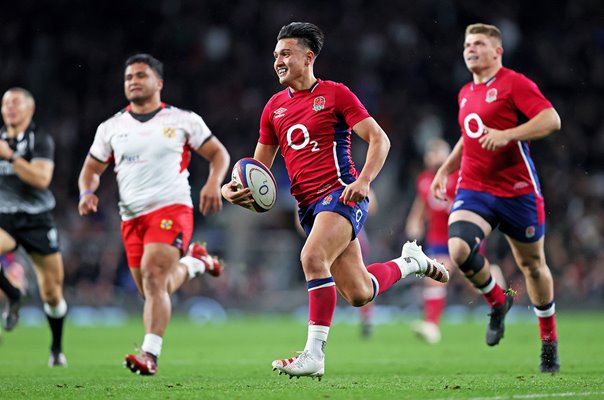 Marcus Smith England try v Tonga Twickenham 2021