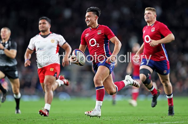 Marcus Smith England try v Tonga Twickenham 2021