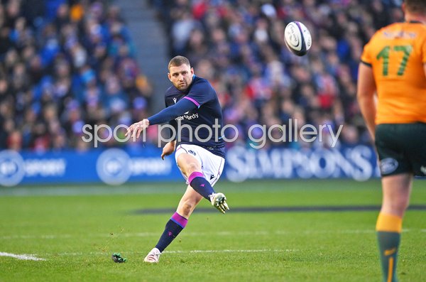 Finn Russell Scotland kicks for victory v Australia Murrayfield 2021