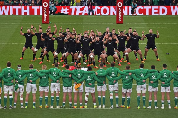 Ireland face v New Zealand All Blacks Haka Dublin 2021