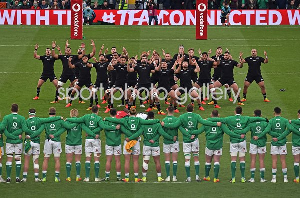 Ireland face v New Zealand All Blacks Haka Dublin 2021