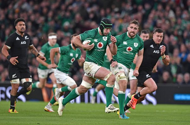 Caelan Doris Ireland scores try v New Zealand Dublin 2021