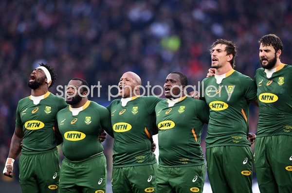 Siya Kolisi South Africa leads anthem v England Twickenham 2021