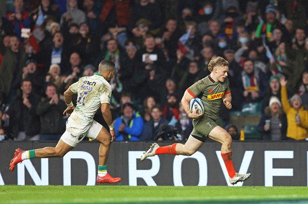 Louis Lynagh Harlequins scores v Northampton Twickenham Premiership 2022