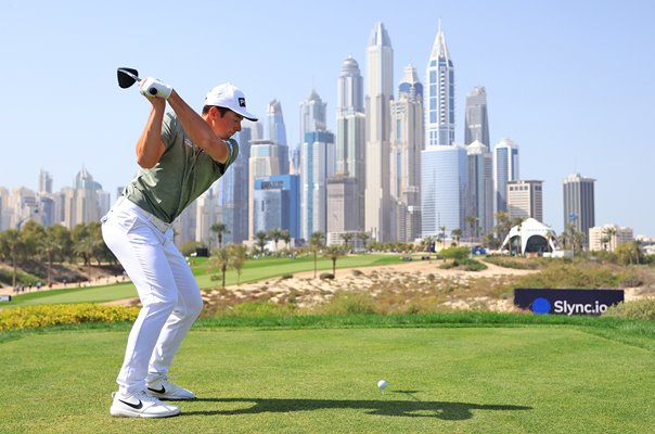 Viktor Hovland Norway 8th Hole Dubai Desert Classic 2022