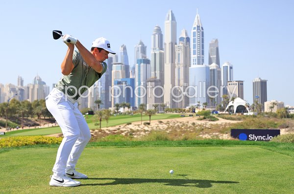 Viktor Hovland Norway 8th Hole Dubai Desert Classic 2022