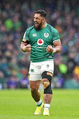 Bundee Aki Ireland celebrates v Wales Dublin Six Nations 2022