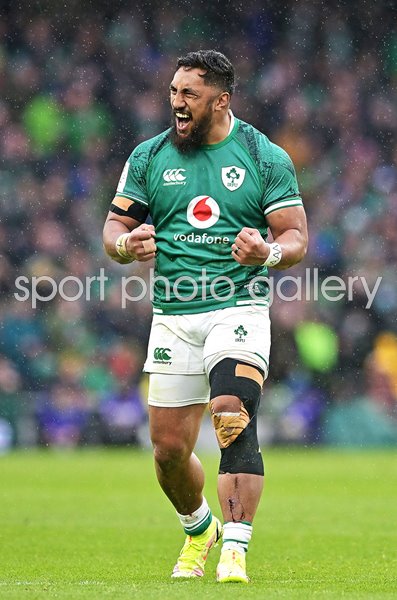 Bundee Aki Ireland celebrates v Wales Dublin Six Nations 2022