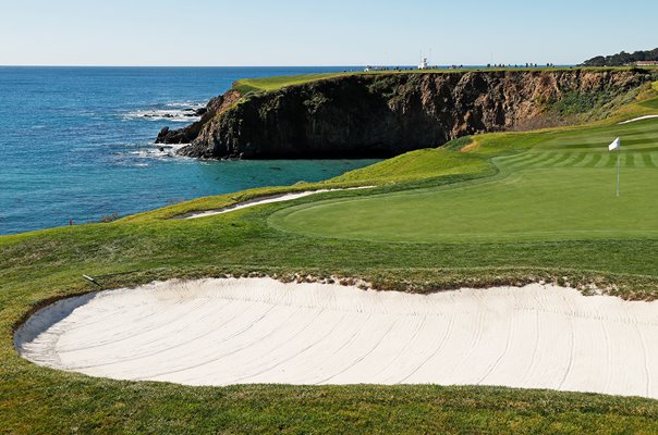 Par 4 8th green Pebble Beach Pro-Am 2022