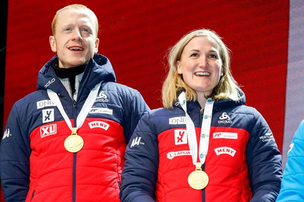 Johannes Thingnes Boe & Marte Olsbu Roeiseland Norway Gold Italy 2020