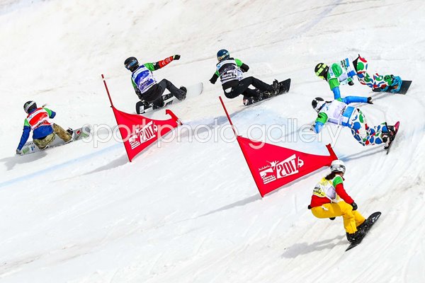 Lindsey Jacobellis Snowboard Cross Final Worlds Spain 2017  