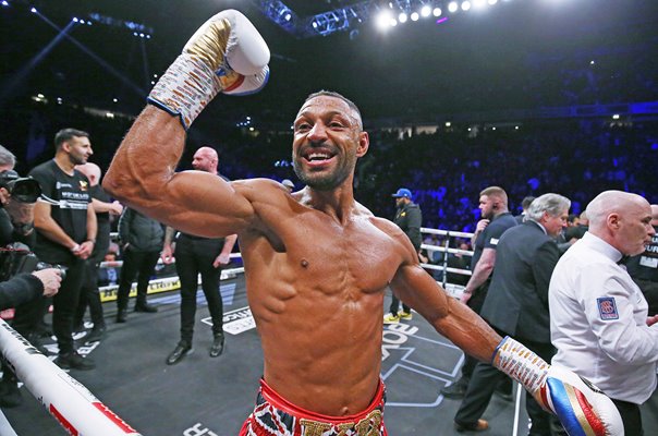 Kell Brook celebrates v Amir Khan Manchester 2022