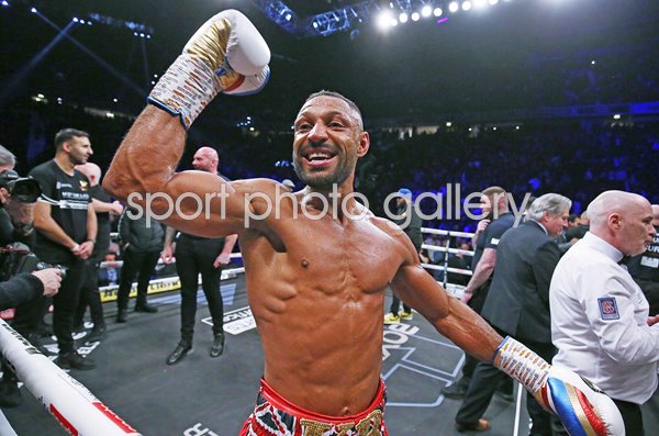 Kell Brook celebrates v Amir Khan Manchester 2022