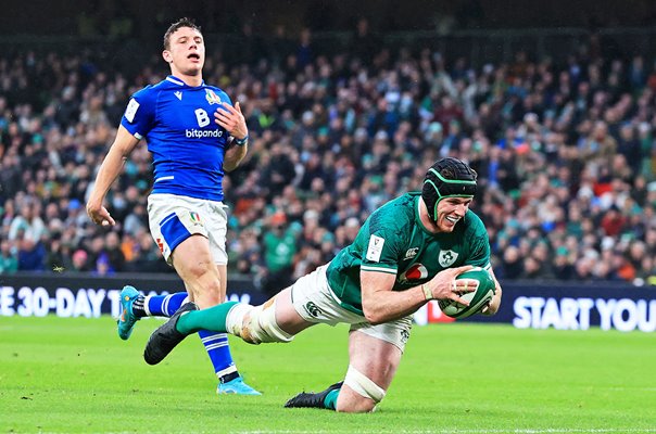 Ryan Baird Ireland scores v Italy Dublin Six Nations 2022