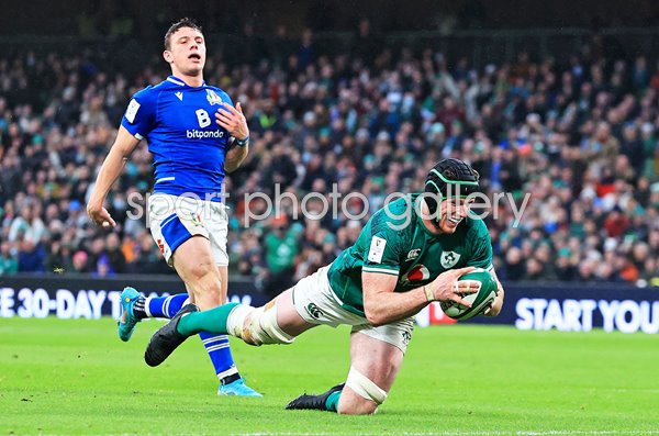Ryan Baird Ireland scores v Italy Dublin Six Nations 2022