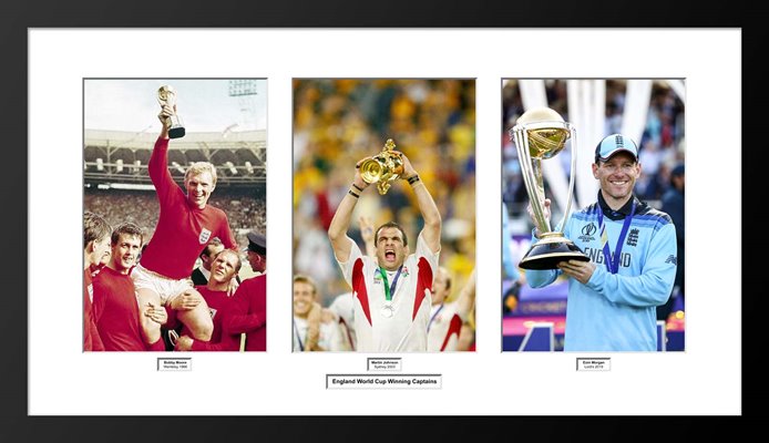 England World Cup Winning Captains Triple Collage