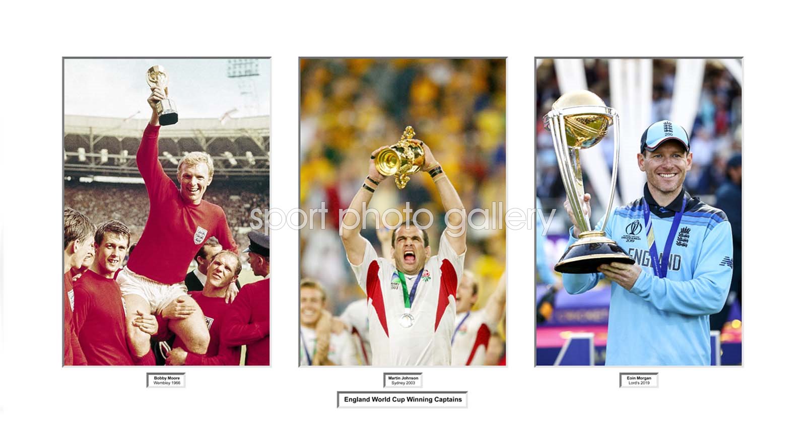 England World Cup Winning Captains Triple Collage