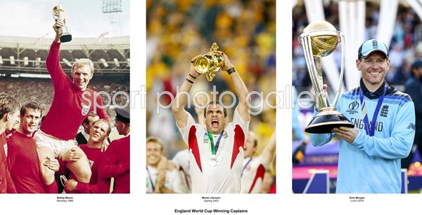 England World Cup Winning Captains Triple Collage