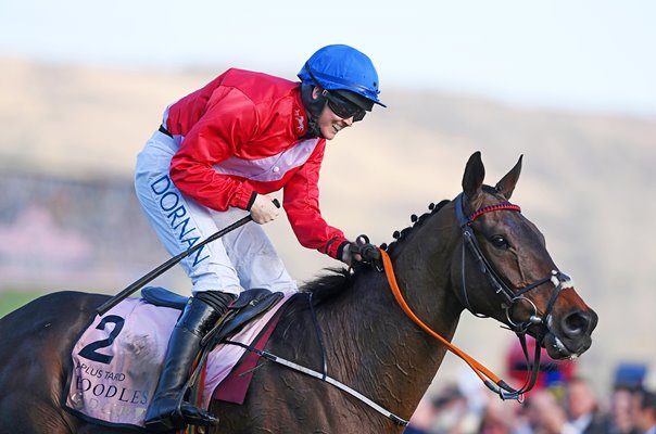 Rachael Blackmore celebrates Gold Cup Cheltenham 2022 