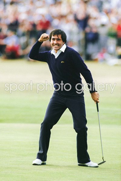 Seve Ballesteros Spain celebrates Winning Birdie 18th Green The Open 1984
