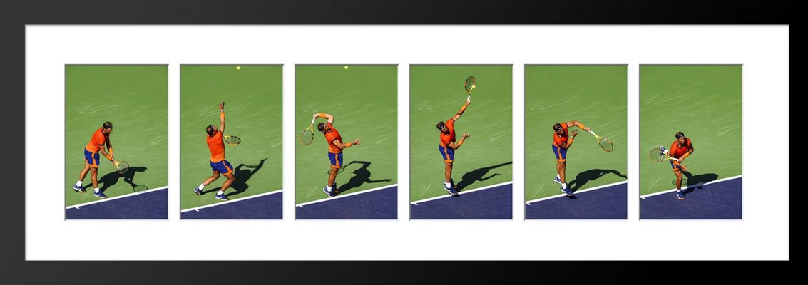 Rafael Nadal Spain Six Stage Serve Sequence Collage Indian Wells 2022