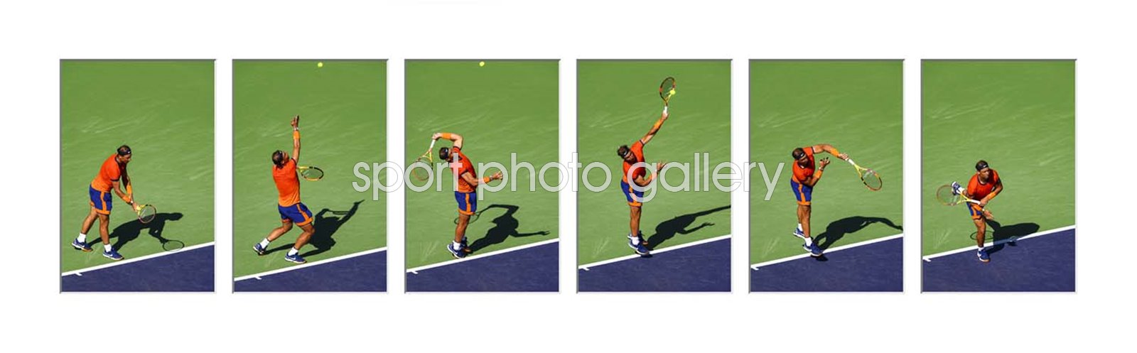 Rafael Nadal Spain Six Stage Serve Sequence Collage Indian Wells 2022